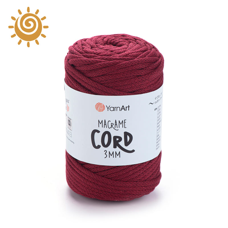 YarnArt Macrame Cord 3mm 781, колір бордовий