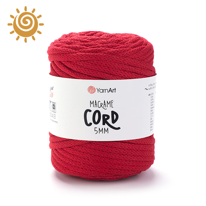 YarnArt Macrame Cord 5mm 773, колір червоний